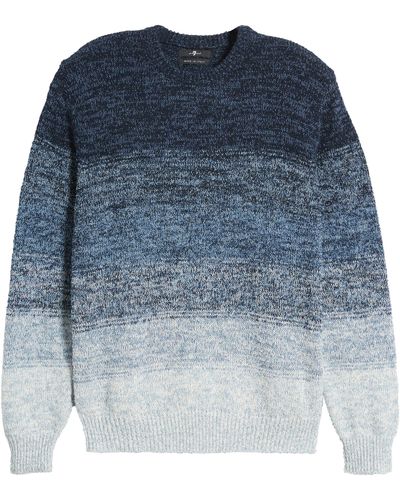 7 For All Mankind Ombré Crewneck Sweater - Blue