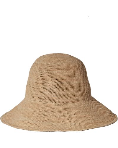 Janessa Leone Teagan Raffia Bucket Hat - Natural