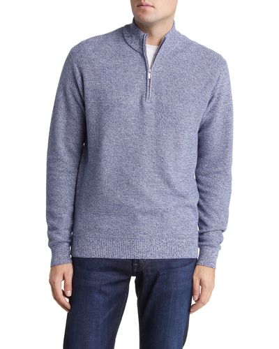 Peter Millar Nevis Twisted Quarter-zip Sweater - Blue