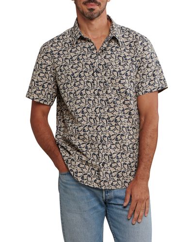 Toad & Co. Fletch Short Sleeve Organic Cotton Button-up Shirt - Gray
