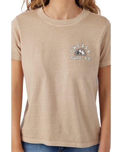 O'neill Sportswear In The Water Cotton Graphic T-shirt - Natural