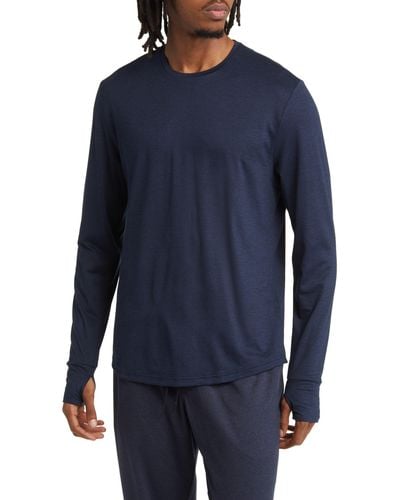 Zella Restore Soft Performance Long Sleeve T-shirt - Blue