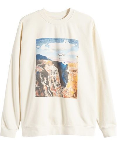 One Of These Days Stop Crewneck Graphic Sweatshirt - White