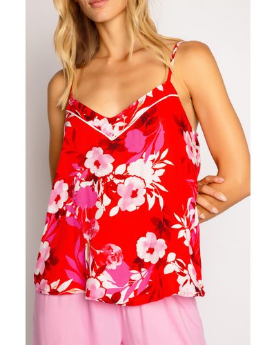 Pj Salvage Watercolor Bloom Camisole - Red