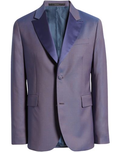 Paul Smith Satin Lapel Wool Sport Coat - Purple