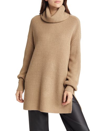 Vero Moda Sayla Cowl Neck Tunic Sweater - Natural