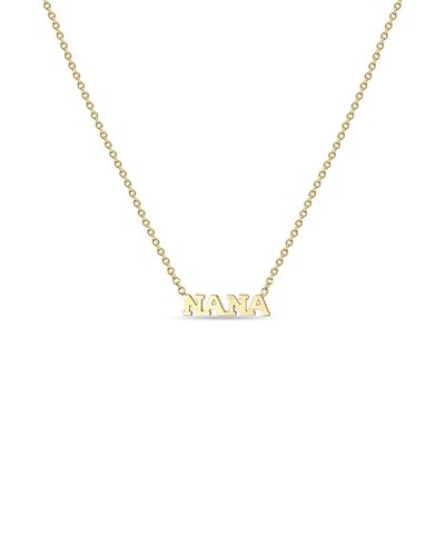 Zoe Chicco Tiny Letters Nana Pendant Necklace - Metallic