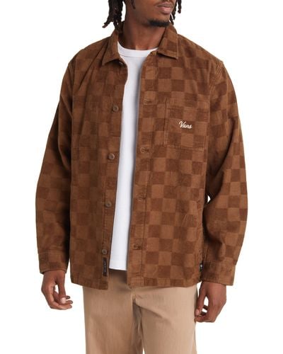 Vans Woll Corduroy Checkerboard Button-up Overshirt - Brown