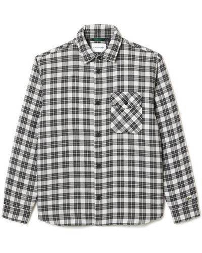 Lacoste Plaid Flannel Button-up Overshirt - Multicolor
