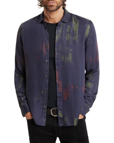 John Varvatos Rodney Solid Button-up Shirt - Blue