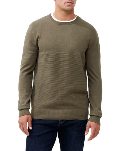 French Connection Engineered Ottoman Crewneck Sweater - Green