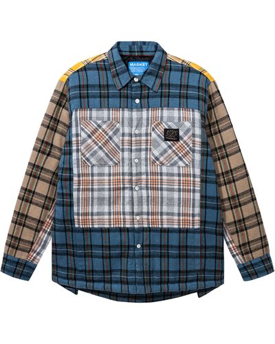 Market Thrift Flannel Snap-up Shirt - Blue