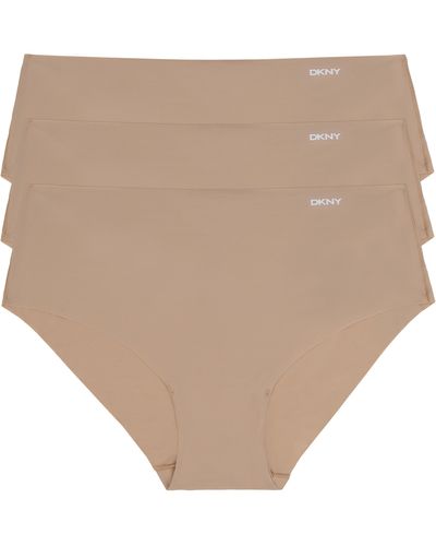 DKNY Litewear Cut Anywhere Assorted 3-pack Hipster Briefs - Natural