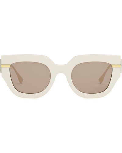 Fendi The Graphy 51mm Geometric Sunglasses - Natural