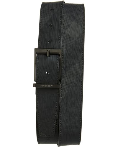 Burberry Louis Reversible Check Belt - Black