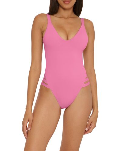 Becca Color Code Leg Inset One-piece Swimsuit - Pink