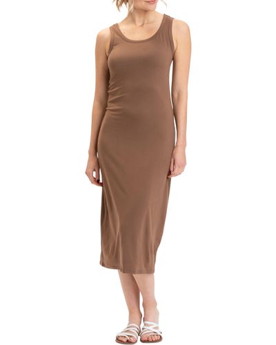 Threads For Thought Catelynn Luxe Jersey Tank Midi Dress - Brown
