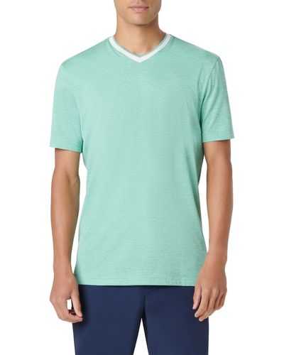 Bugatchi V-neck Performance T-shirt - Green