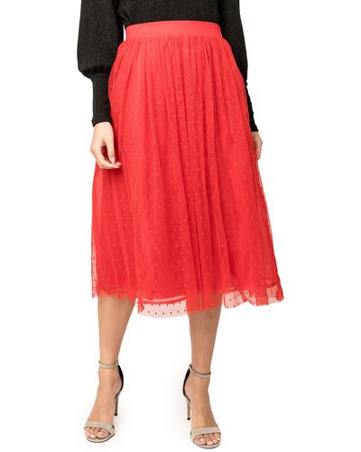 Gibsonlook Swiss Dot Laye Tulle Skirt At Nordstrom - Red