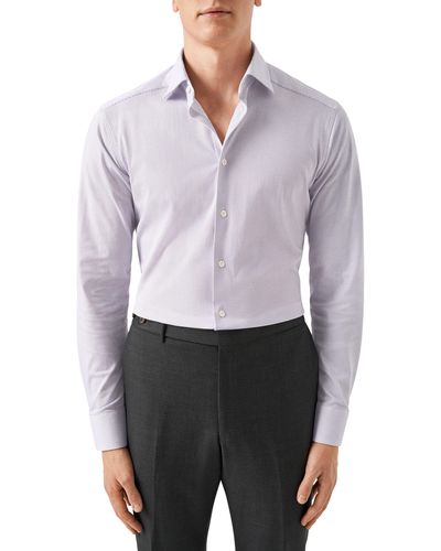 Eton Slim Fit 4flex Microdot Dress Shirt - White