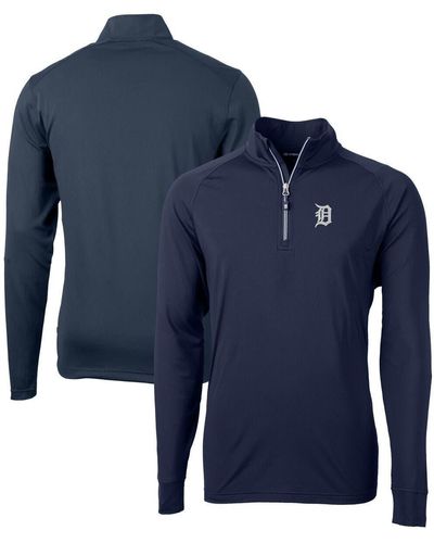 Cutter & Buck Detroit Tigers Adapt Eco Knit Stretch Recycled Quarter-zip Pullover Top At Nordstrom - Blue