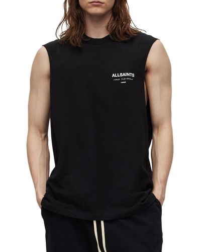 AllSaints Underground Crewneck Sleeveless T-shirt - Black
