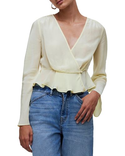 Madewell Bell Sleeve Wrap Top - Yellow