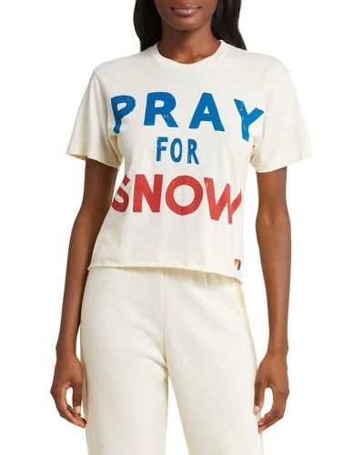 Aviator Nation Pray For Snow Graphic T-shirt - White