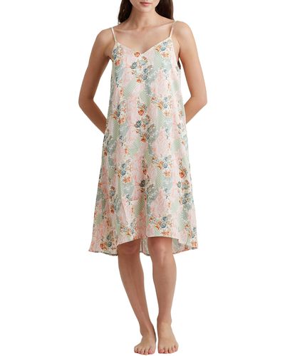 Papinelle Sasha Paisley Floral Silk Nightgown - Natural