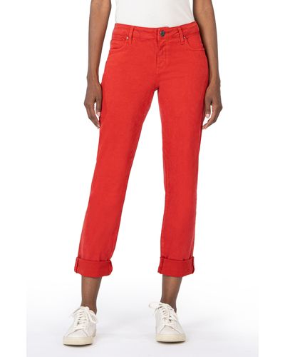 Kut From The Kloth Catherine Mid Rise Boyfriend Jeans - Red