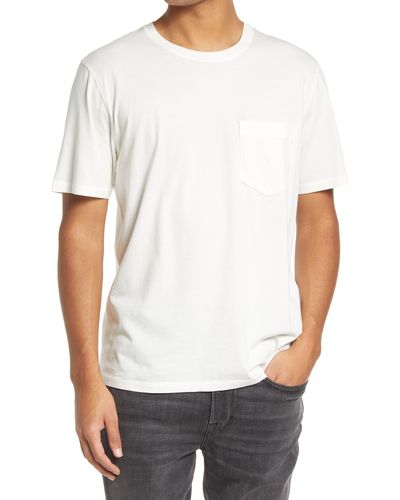Billy Reid Washed Organic Cotton Pocket T-shirt - White