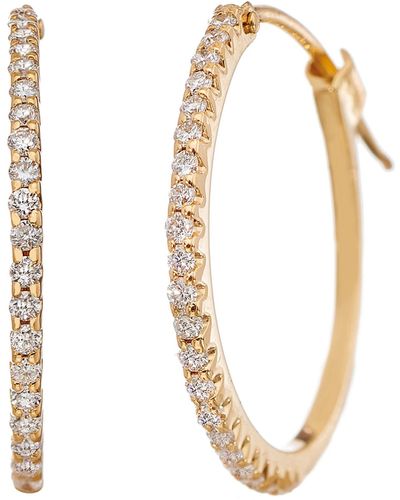 Sethi Couture Micro Prong Diamond Hoop Earrings - White