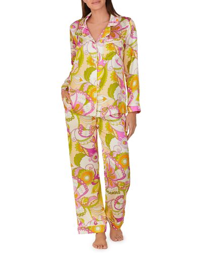 Bedhead X Trina Turk Print Silk Pajamas - Yellow