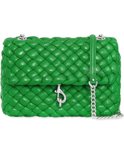 Rebecca Minkoff Edie Woven Leather Convertible Crossbody Bag - Green