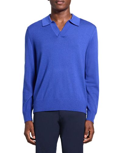 Theory Briody Novo Merino Wool Blend Sweater - Blue
