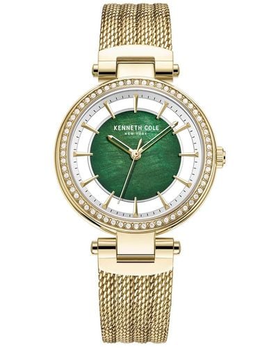 Kenneth Cole Transparency Mother-of-pearl Dial Mesh Strap Watch - Metallic