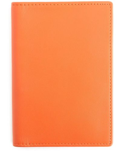 ROYCE New York Personalized Leather Vaccine Card Holder - Orange