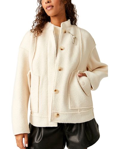 Free People Willow Bomber Jacket - Natural