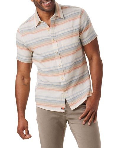 The Normal Brand Freshwater Short Sleeve Button-up Shirt - White