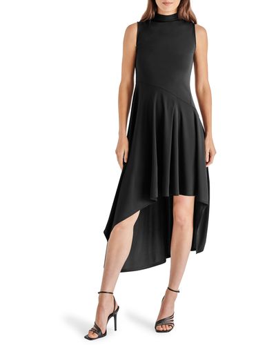 Steve Madden Julietta Asymmetric Jersey Dress - Black