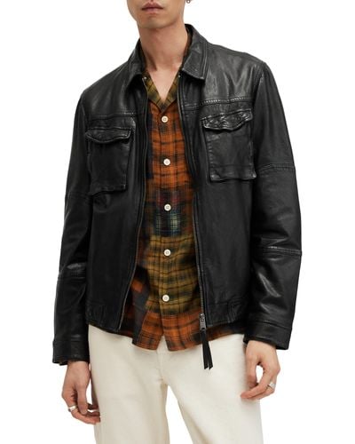 AllSaints Whilby Leather Jacket - Black