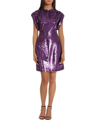 DONNA MORGAN FOR MAGGY Sequin Minidress - Purple
