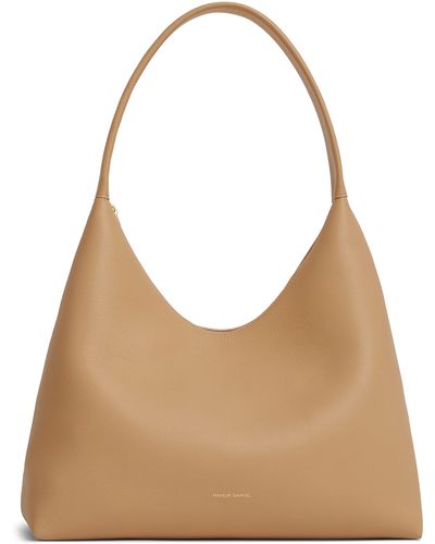 Mansur Gavriel Candy Pebbled Leather Shoulder Bag - Natural