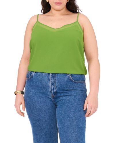 1.STATE Sheer Inset Camisole - Green