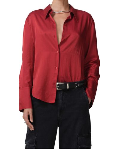 Citizens of Humanity Camilia Satin Shirt - Red