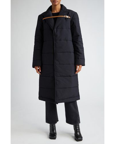 LUAR Belted Puffer Trench Coat - Blue