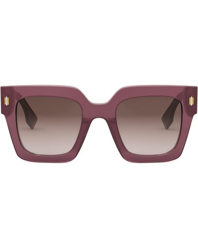 Fendi The Roma 50mm Square Sunglasses - Multicolor