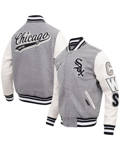 Pro Standard Chicago White Sox Script Tail Wool Full-zip Varity Jacket At Nordstrom - Gray