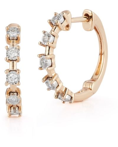 Dana Rebecca Ava Bea Interval Diamond Hoop Earrings - White