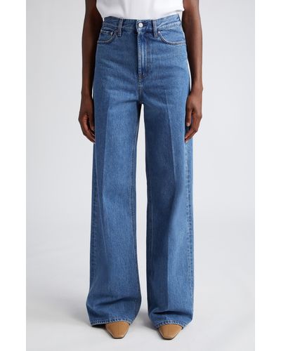 Totême Wide Leg Organic Cotton Jeans - Blue
